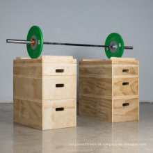 Equipamento de ginástica para levantamento de peso de madeira Plataforma de bloco de box